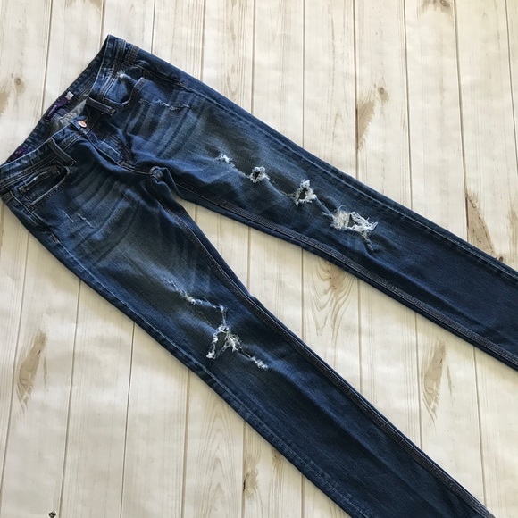 (Sold) Vigoss Denim Distressed Jeans,  Juniors 7 - Picture 8 of 8